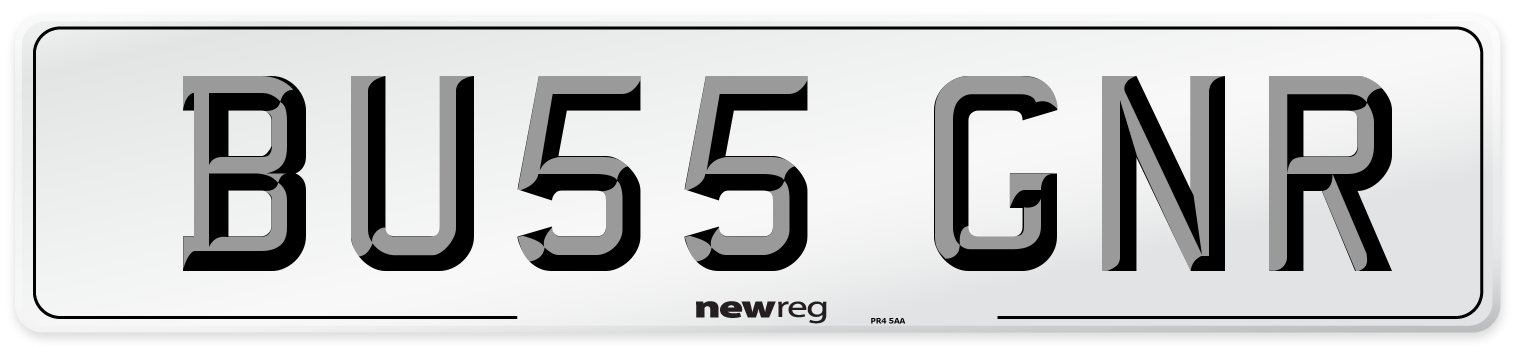 BU55 GNR Number Plate from New Reg
